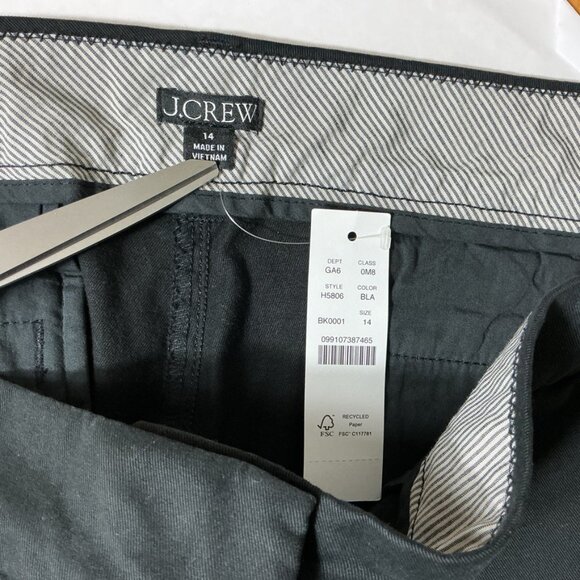 J. Crew 4" Stretch Chino Black Shorts Plus Size 14 NWT - Picture 3 of 6